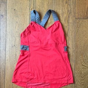lululemon athletica Red and Gray Tank Top